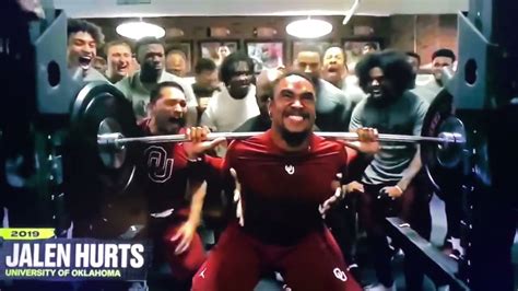 jalen hurts squat max|WATCH: Jalen Hurts squats nearly 600 lbs in new Oklahoma video